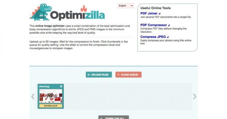 Optimizilla free online image compressor